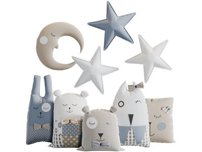 星星月亮卡通动物靠垫抱枕