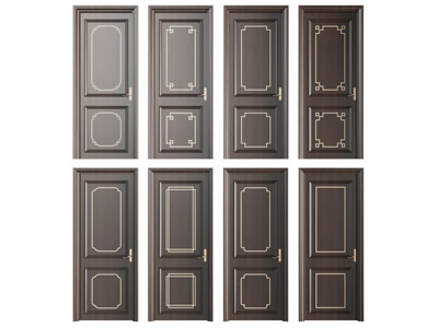 新中式黑色平开门