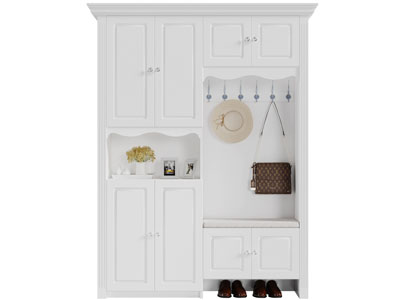 简欧白色玄关鞋柜