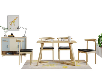 北欧实木餐桌椅组合