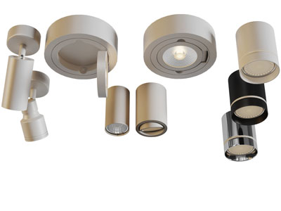 现代圆形白色筒灯射灯