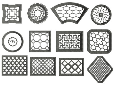 中式装饰镂花窗