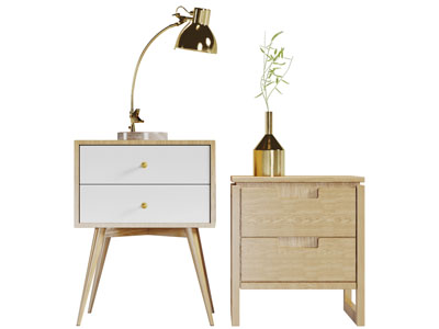 北欧实木床头柜台灯