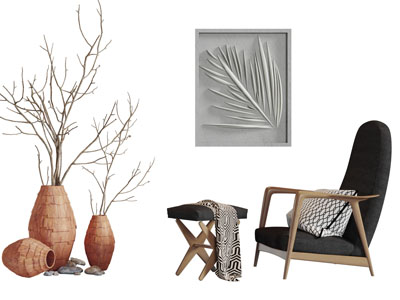 北欧实木休闲椅子脚踏