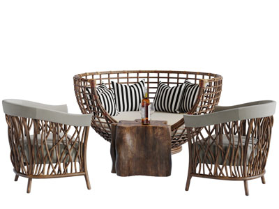 东南亚户外露台藤编休闲多人单人沙发