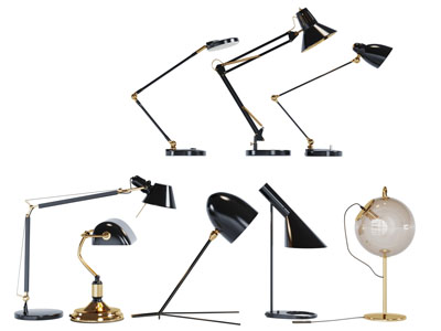 工业风黑色金属可调高度的台灯
