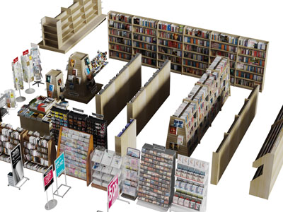 现代图书馆实木书架货架展柜