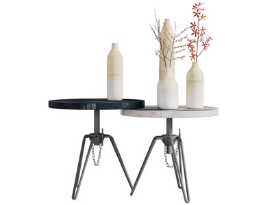 工业风圆形茶几