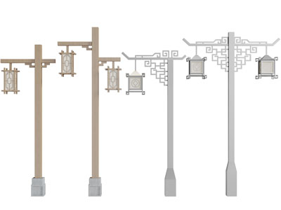 新中式灯笼造型的路灯