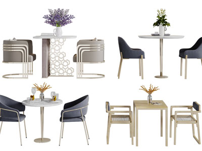 现代轻奢圆桌休闲椅子