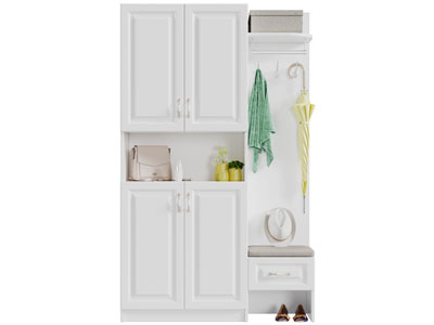 北欧白色实木玄关鞋柜