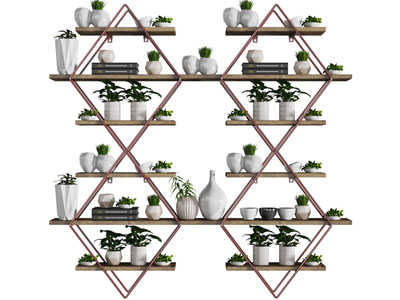 现代轻奢几何菱形墙饰置物装饰架