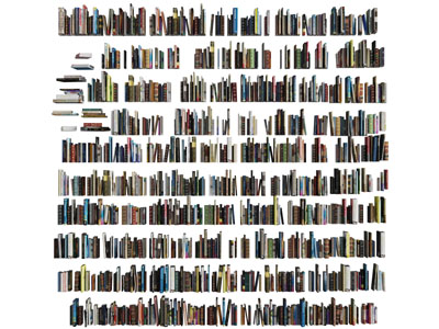 现代排列整齐的书籍书本