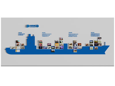 企业大船造型文化装饰背景墙3d模型 企业大船造型文化装饰背景墙