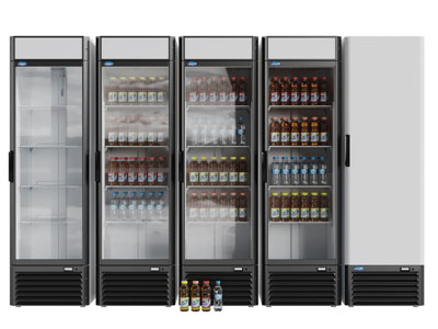 现代玻璃柜门的饮料冰箱冰柜