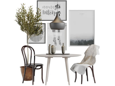 北欧圆形餐桌椅组合