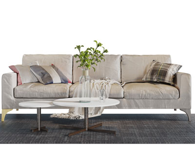 北欧布艺多人沙发茶几组合