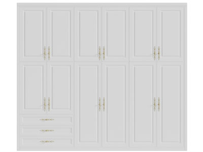 简欧白色实木衣柜