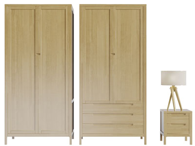 日式实木衣柜床头柜