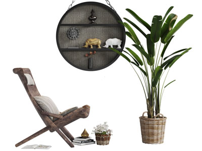 东南亚实木可折叠休闲椅子墙饰挂件