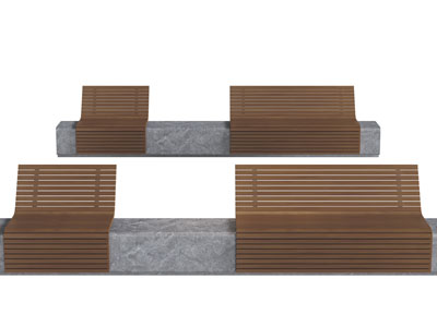 现代实木条公共椅子