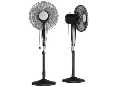 现代黑色立式的摇头电风扇