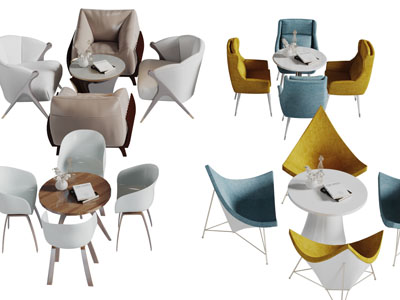 北欧实木圆形餐桌椅组合