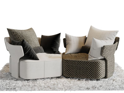 现代布艺单人沙发3d模型 现代布艺单人沙发