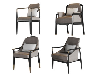 新中式布艺休闲椅子