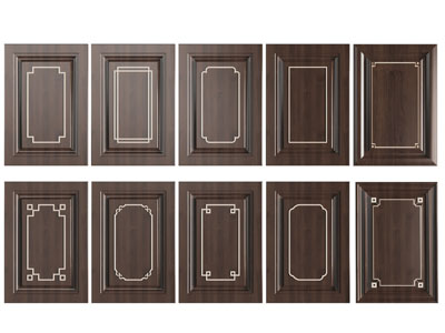 新中式黑色实木柜门