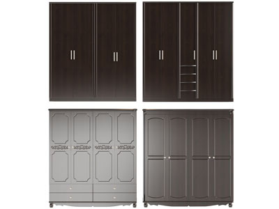 欧式黑色实木衣柜