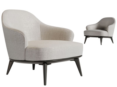 北欧灰白色休闲单人沙发3d模型 北欧灰白色休闲单人沙发