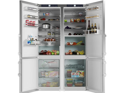 现代加宽双开门的电冰箱