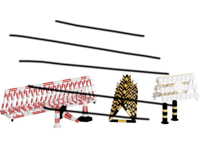 现代三角形金属交通栏杆路障3d模型 现代三角形金属交通栏杆路障