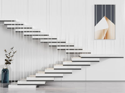 现代金属镂空扶手大理石台阶旋转楼梯3d模型 现代金属镂空扶手大理石台阶旋转楼梯