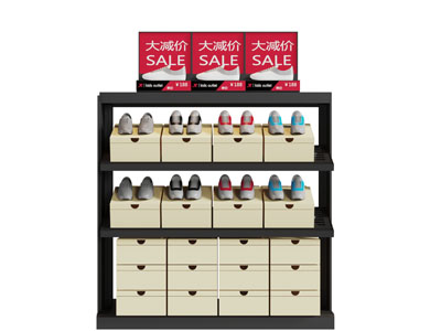 现代黑色金属鞋子货架展架3d模型 现代黑色金属鞋子货架展架