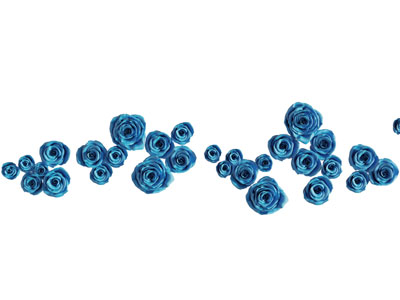 现代蓝色玫瑰墙饰挂件