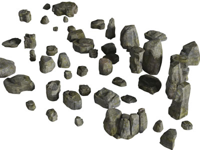 一堆灰色的石头