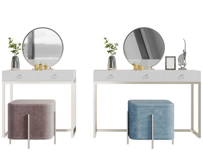 现代轻奢化妆梳妆台坐凳