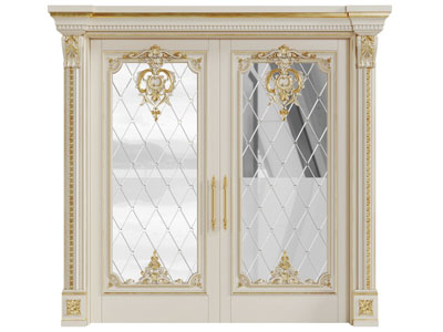 欧式装饰镜面的镶金边大门