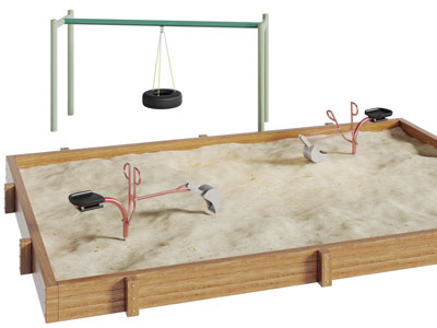 儿童沙池游乐设备3d模型 儿童沙池游乐设备