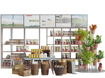 工业风金属食品货架饮料收纳筐3d模型 工业风金属食品货架饮料收纳筐