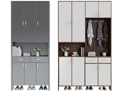 现代实木玄关装饰鞋柜