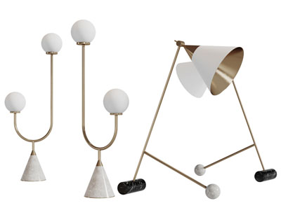 现代轻奢金属灯罩台灯