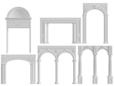 欧式白色雕花门拱