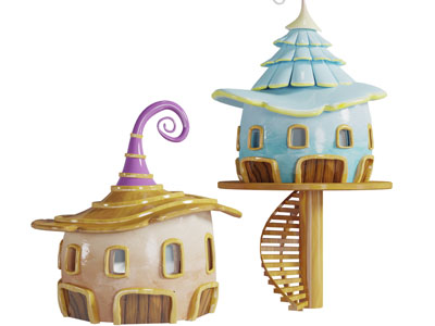 卡通蘑菇房子游戏场景