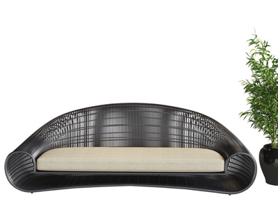 后现代金属镂空户外多人沙发