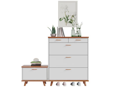 北欧实木玄关鞋柜换鞋凳