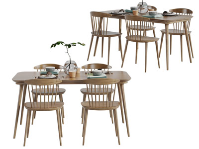 北欧实木餐桌椅组合