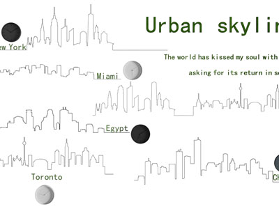 现代字母建筑造型的墙饰挂件